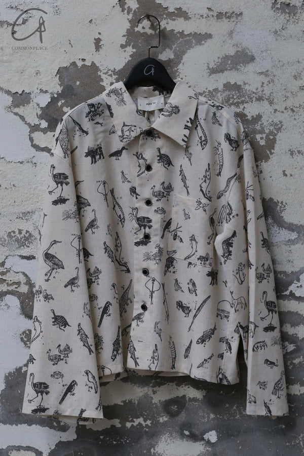 Pengtai 24 Autumn and Winter Chinese Medicine Animal Print Square Cropped Shirt France PT-PTW24M03-2-MI